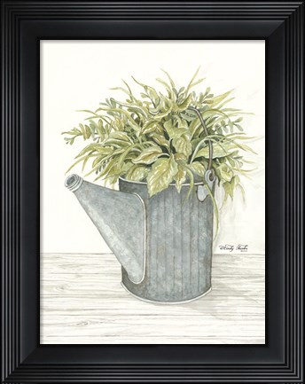 Framed Galvanized Watering Can Print