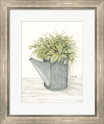 Framed Galvanized Watering Can Print