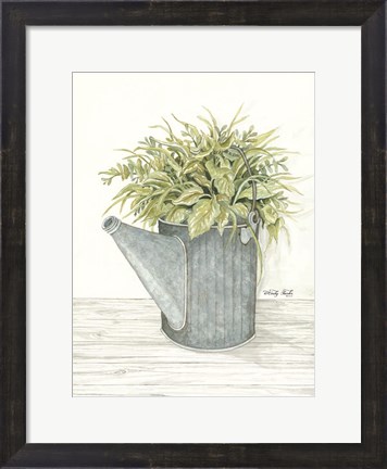 Framed Galvanized Watering Can Print