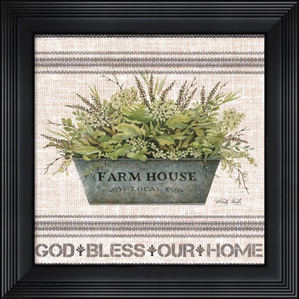 Framed Galvanized Farmhouse God Bless Print