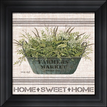 Framed Galvanized Farmer&#39;s Market Home Sweet Home Print