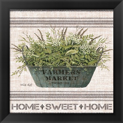 Framed Galvanized Farmer&#39;s Market Home Sweet Home Print