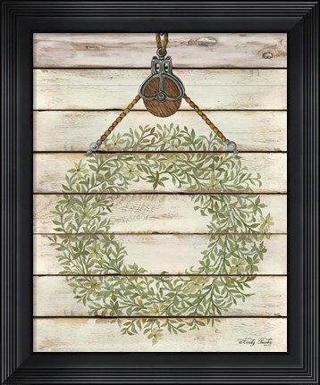 Framed Pully Hanging Wreath Print