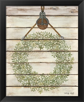 Framed Pully Hanging Wreath Print