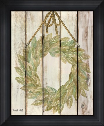 Framed Rope Hanging Wreath Print