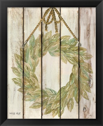 Framed Rope Hanging Wreath Print