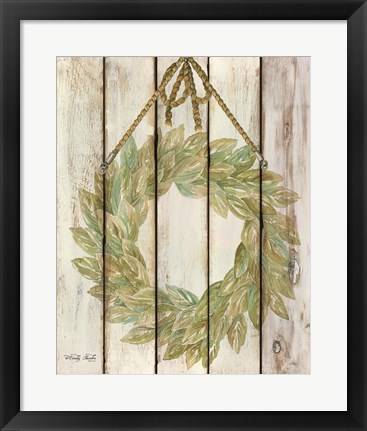 Framed Rope Hanging Wreath Print