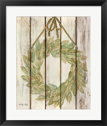 Framed Rope Hanging Wreath Print