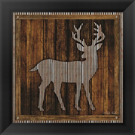 Framed Deer Silhouette II Print