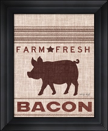 Framed Grain Sack Bacon Print
