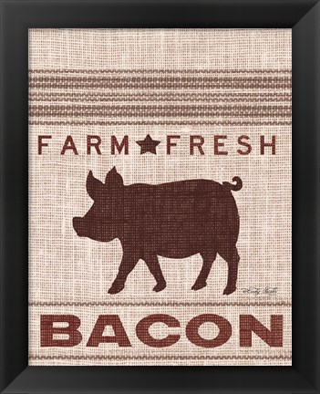 Framed Grain Sack Bacon Print