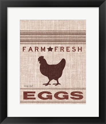 Framed Grain Sack Eggs Print