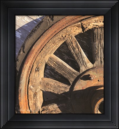 Framed Old Wheel I Print