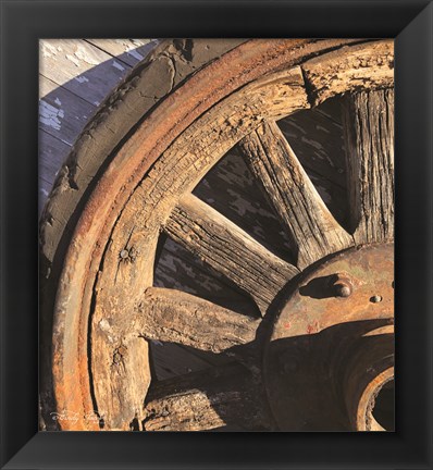 Framed Old Wheel I Print