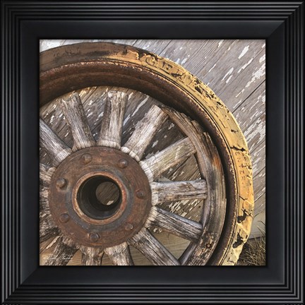 Framed Old Wheel II Print