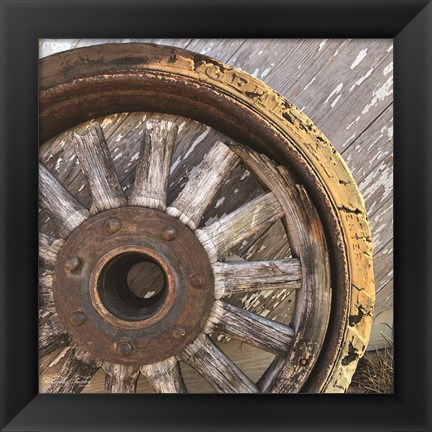 Framed Old Wheel II Print