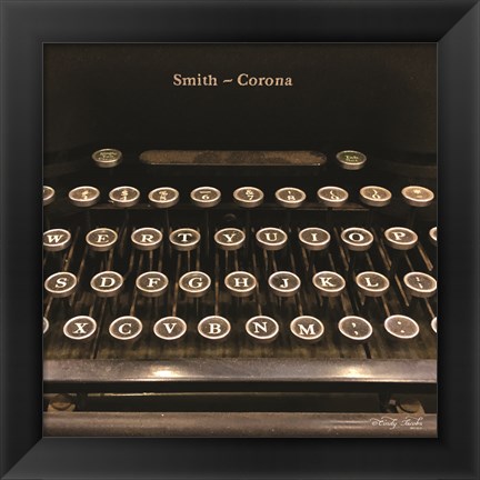 Framed Smith Corona Typewriter Print