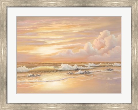 Framed Bright Sunset with Dunes Print