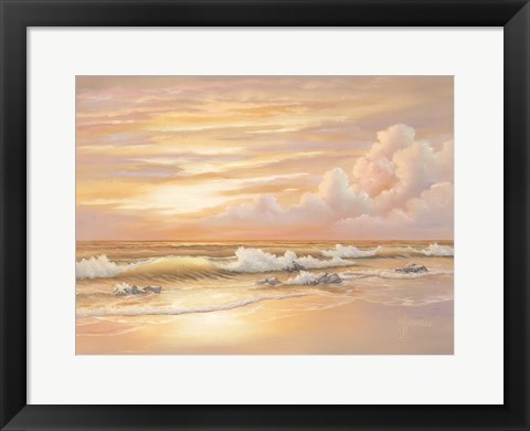 Framed Bright Sunset with Dunes Print