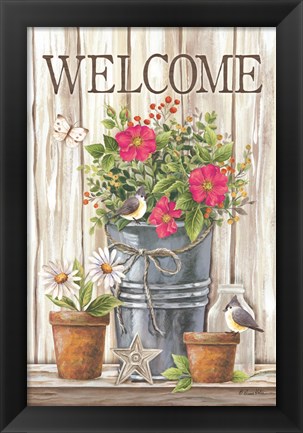 Framed Welcome Spring Flowers Print