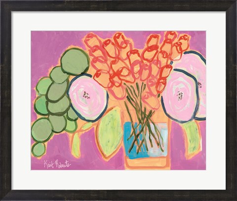 Framed Flowers for Maude I Print