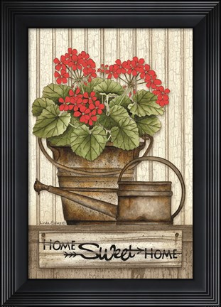 Framed Home Sweet Home Geraniums Print