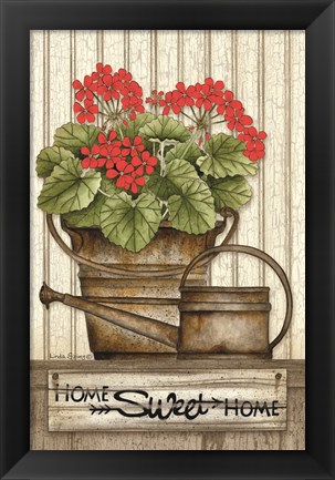 Framed Home Sweet Home Geraniums Print