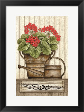 Framed Home Sweet Home Geraniums Print