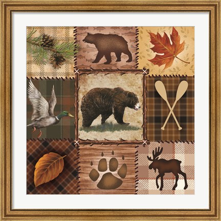 Framed Wildlife Icons Print