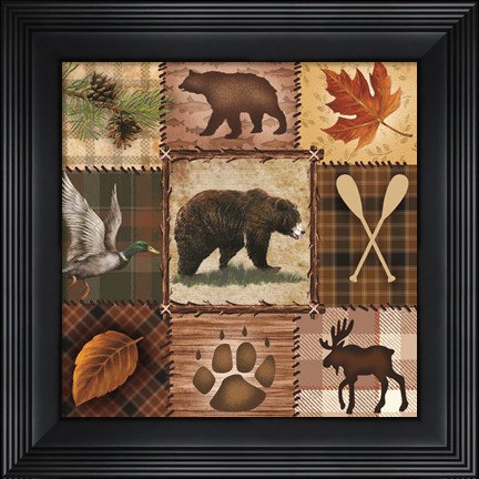 Framed Wildlife Icons Print