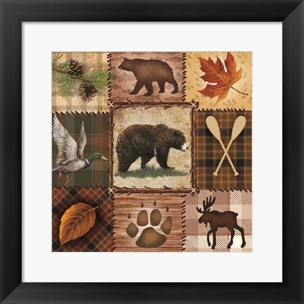 Framed Wildlife Icons Print