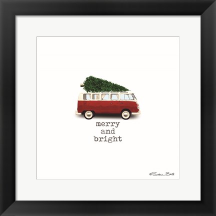 Framed Merry And Bright Christmas Print