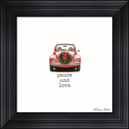 Framed Peace and Love Christmas Print