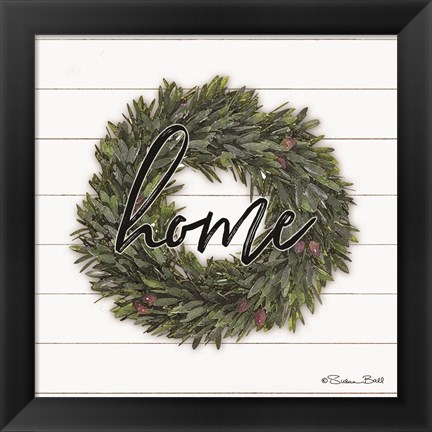 Framed Home Wreath Print