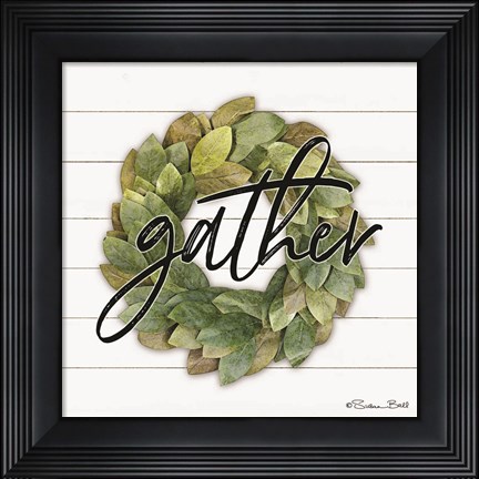 Framed Gather Wreath Print