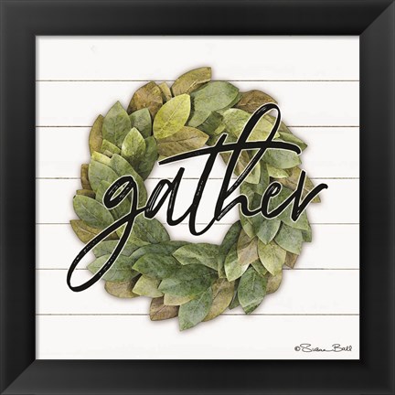 Framed Gather Wreath Print