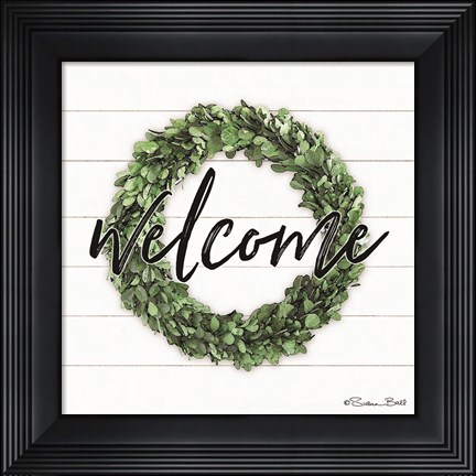 Framed Welcome Wreath Print