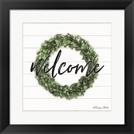 Framed Welcome Wreath Print