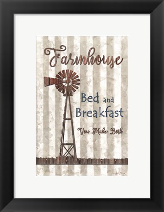 Framed Farmhouse Bed &amp; Breakfast Print