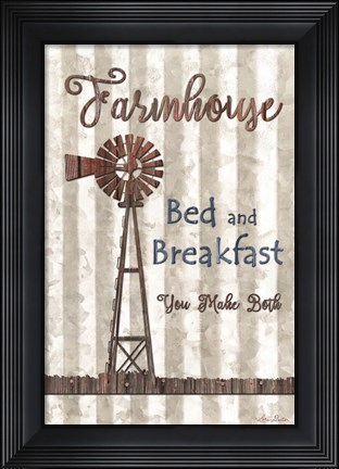 Framed Farmhouse Bed &amp; Breakfast Print