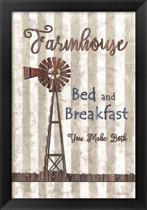 Framed Farmhouse Bed &amp; Breakfast Print