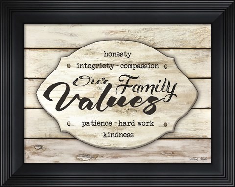 Framed Our Family Values Print