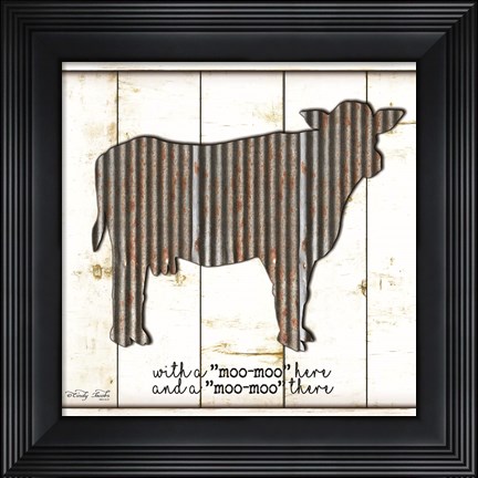 Framed Metal Cow Print