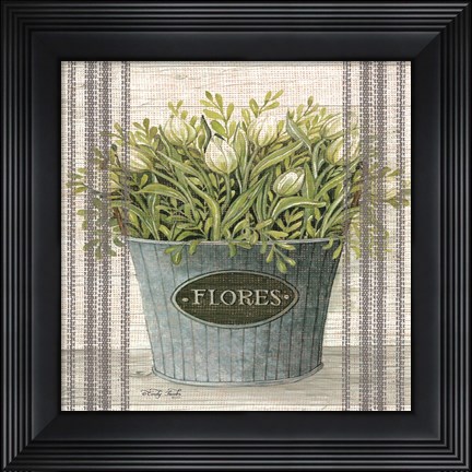 Framed Galvanized Flores Print