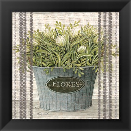 Framed Galvanized Flores Print