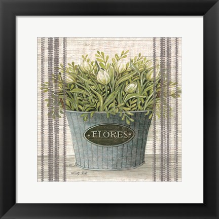 Framed Galvanized Flores Print