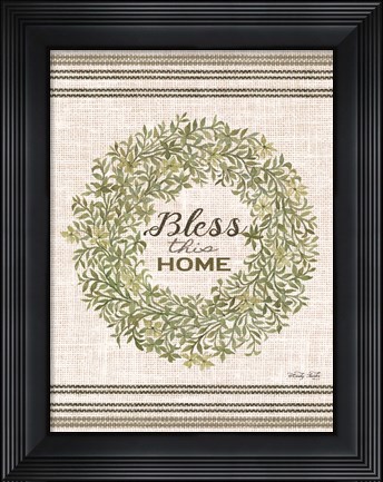 Framed Bless This Home Wreath Print