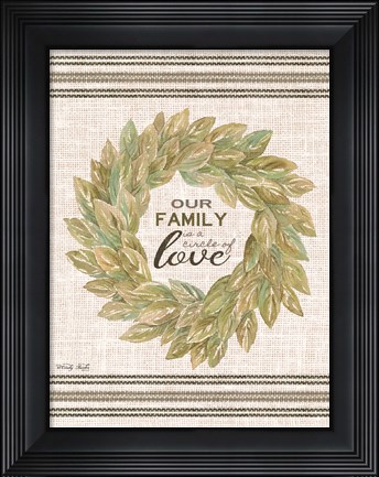 Framed Our Family Wreath Print