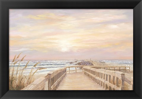 Framed Ponce Inlet Jetty Sunrise Print