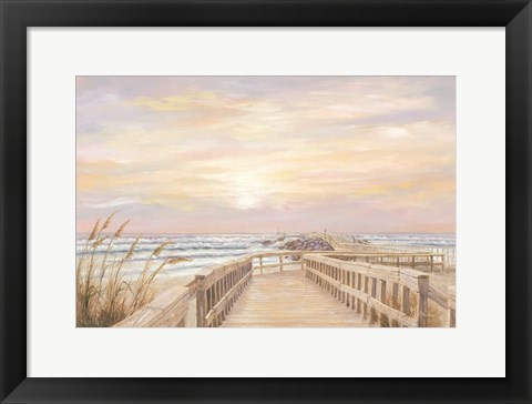 Framed Ponce Inlet Jetty Sunrise Print